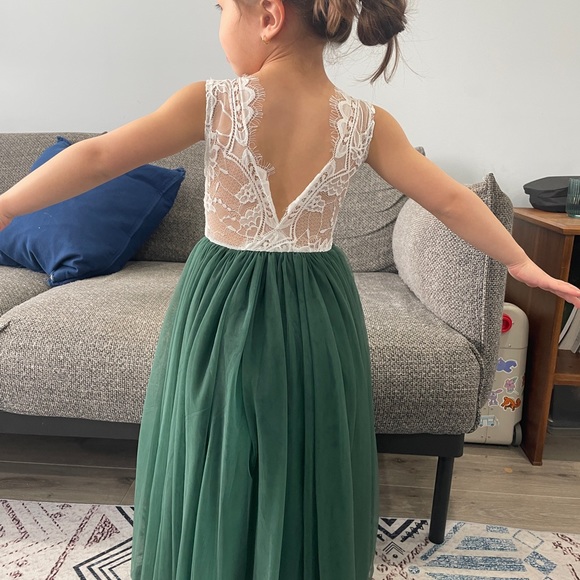 Flower Girl Dress - moss green - Picture 3 of 5